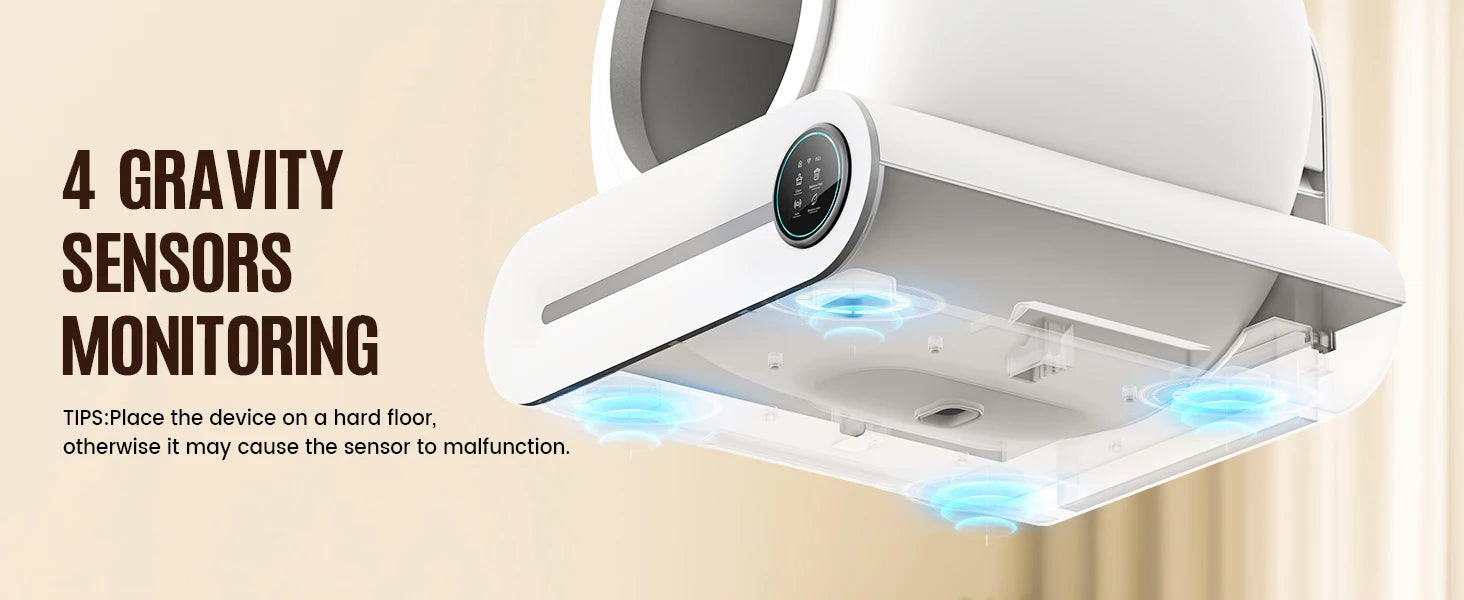 65L Smart Self-Cleaning Cat Litter Box Large Capacity Automatic App Control Closed Litter Box with Cat Litter Mat Garbage Bags