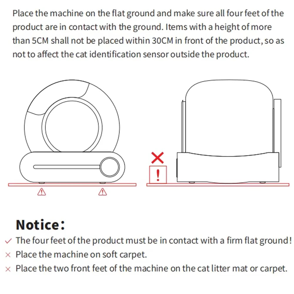 65L Smart Self-Cleaning Cat Litter Box Large Capacity Automatic App Control Closed Litter Box with Cat Litter Mat Garbage Bags