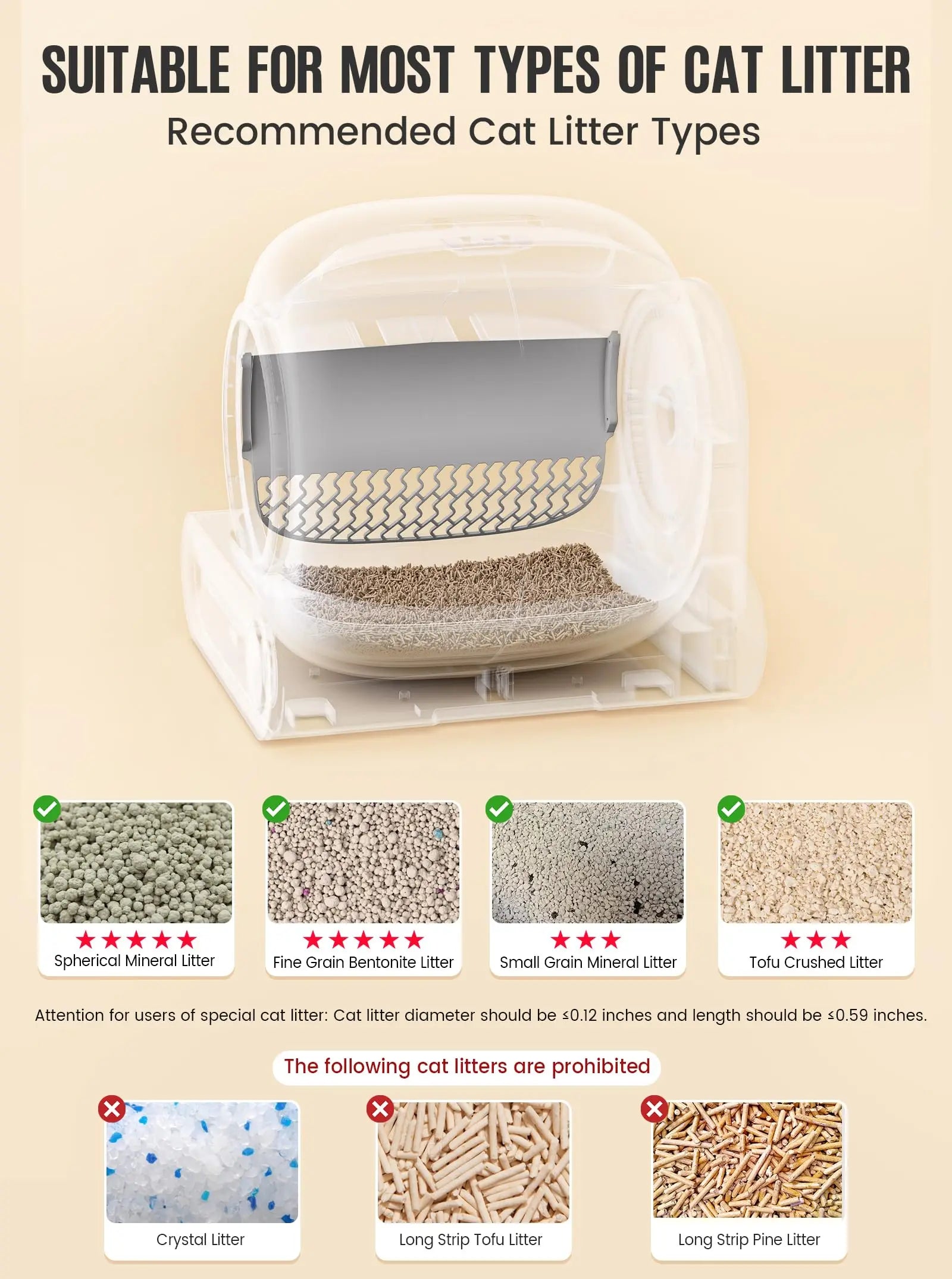 65L Smart Self-Cleaning Cat Litter Box Large Capacity Automatic App Control Closed Litter Box with Cat Litter Mat Garbage Bags