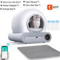 65L Smart Self-Cleaning Cat Litter Box Large Capacity Automatic App Control Closed Litter Box with Cat Litter Mat Garbage Bags