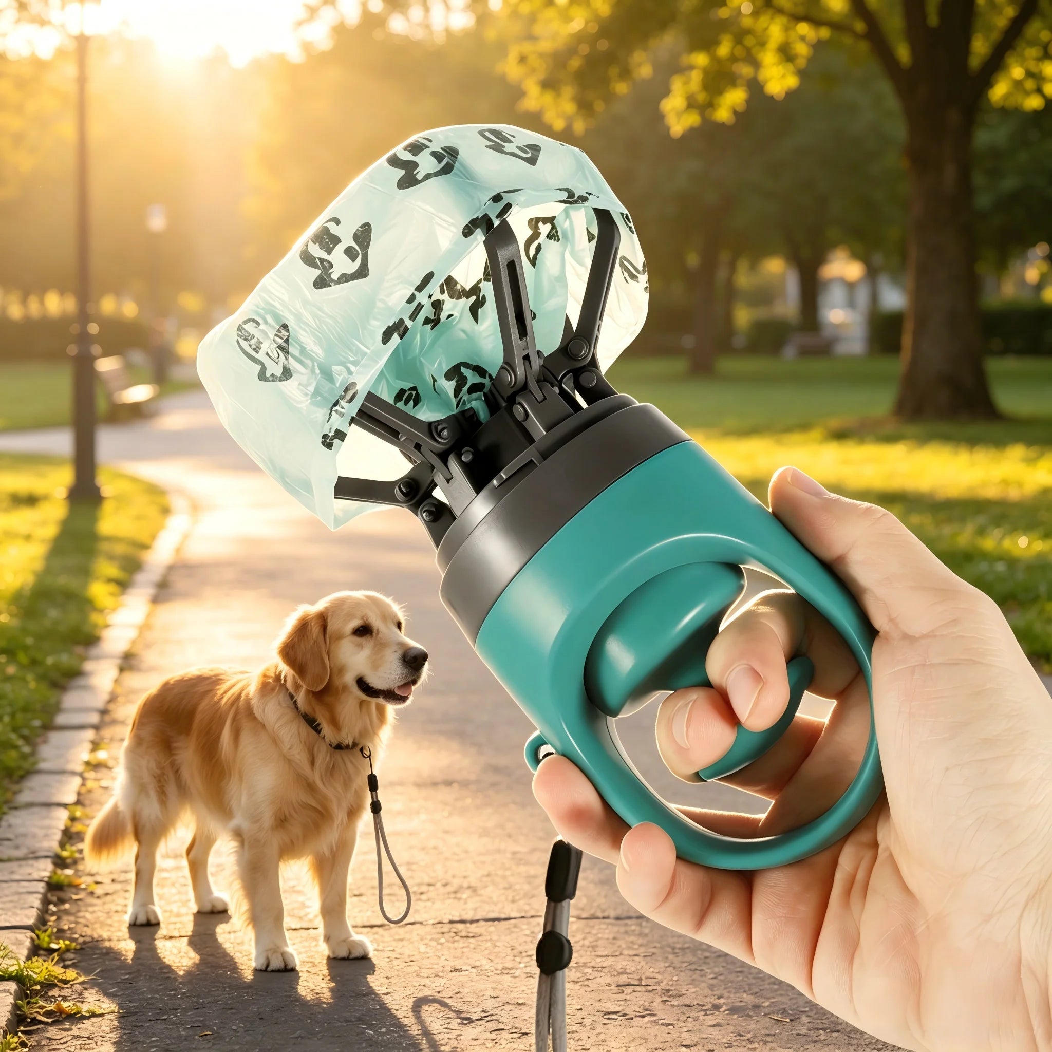 Apanhador de Fezes Portátil para Cão — Design 6 Garras, com Sacos Incluídos