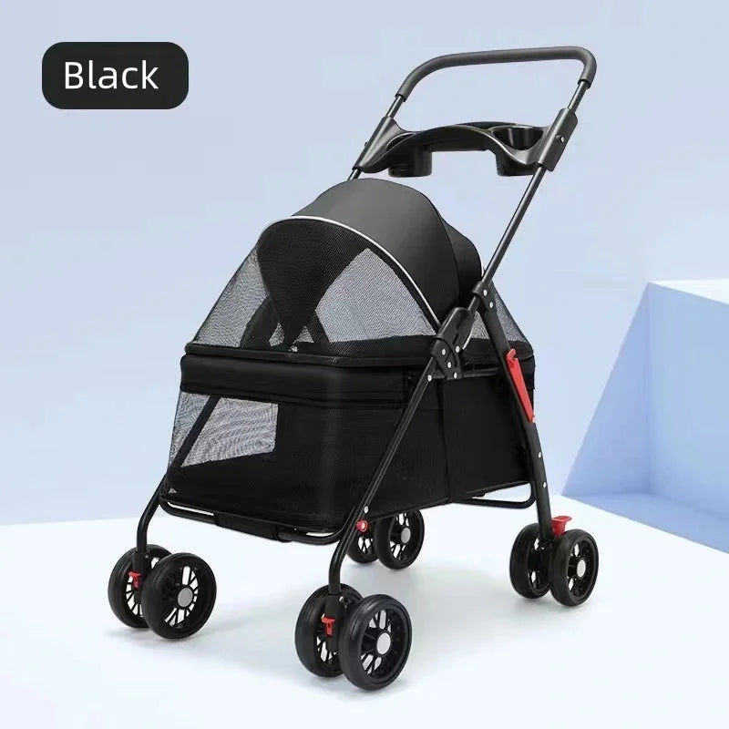 Pet cart, baby cart, small pet cart, lightweight and foldable, suitable for outdoor travel, dog and cat supplies