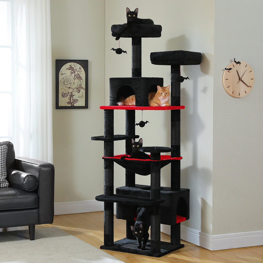 Arranhador Torre para Gato Multi-Nível com Rede e Hammock — Grande