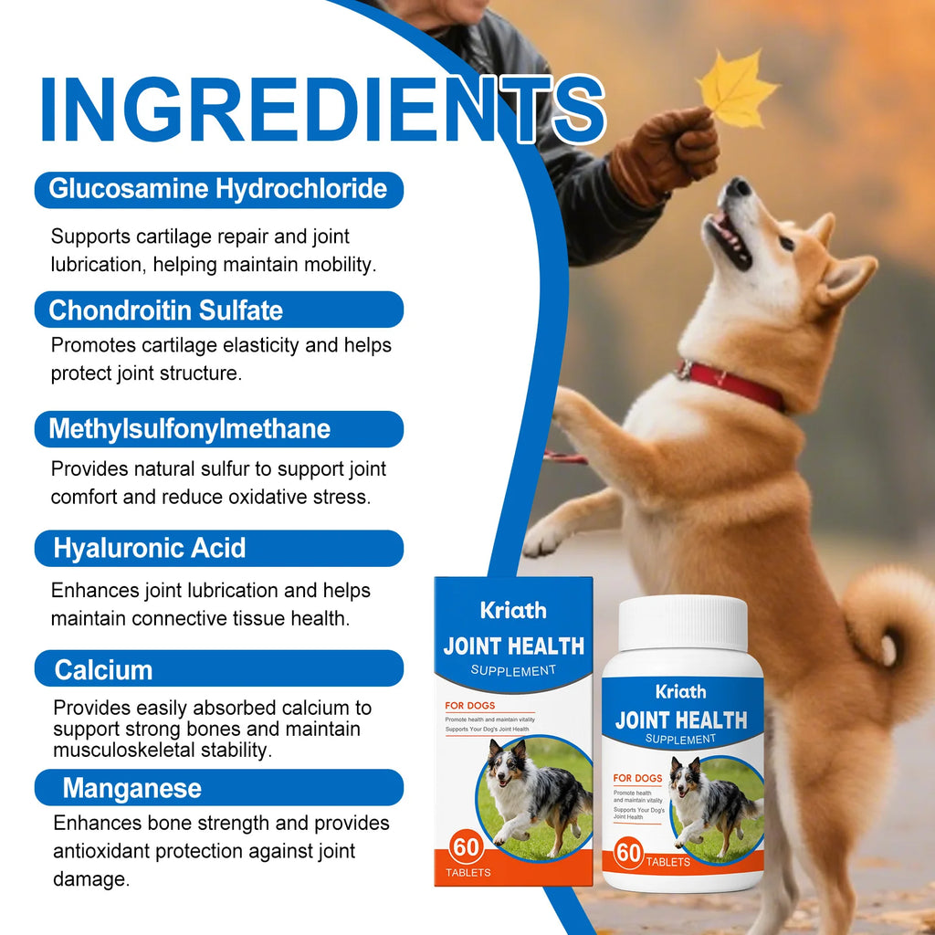 Dog Joint Care Supplement Tablets Nourishing Joint Enhance Flexibility Protect Cartilage Relieve Discomfort Dog Joint Care Agent