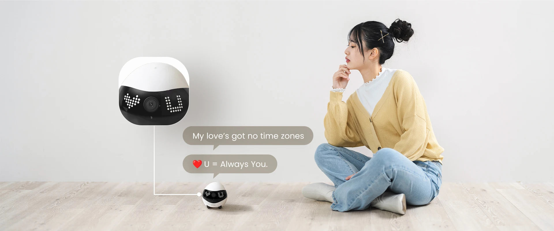 Enabot EBO AIR 2 Companion Robot 2K Home Security Pet Camera Night Vison Wireless APP Remote Control for Dog Cat Baby