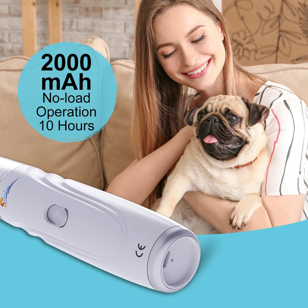 Lima Elétrica para Unhas de Cão e Gato — Silenciosa, Recarregável USB