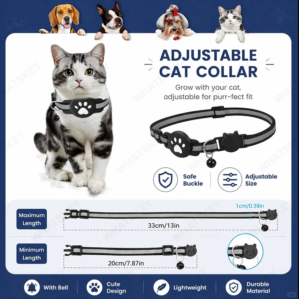 Coleira com Localizador GPS Ajustável para Gato e Cão