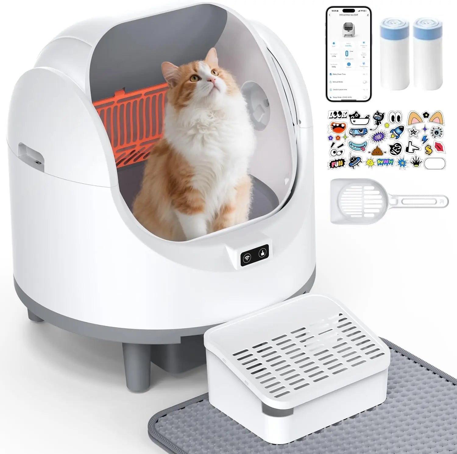 Caixa de Areia Autolimpante para Gato — Controlo por WiFi e App