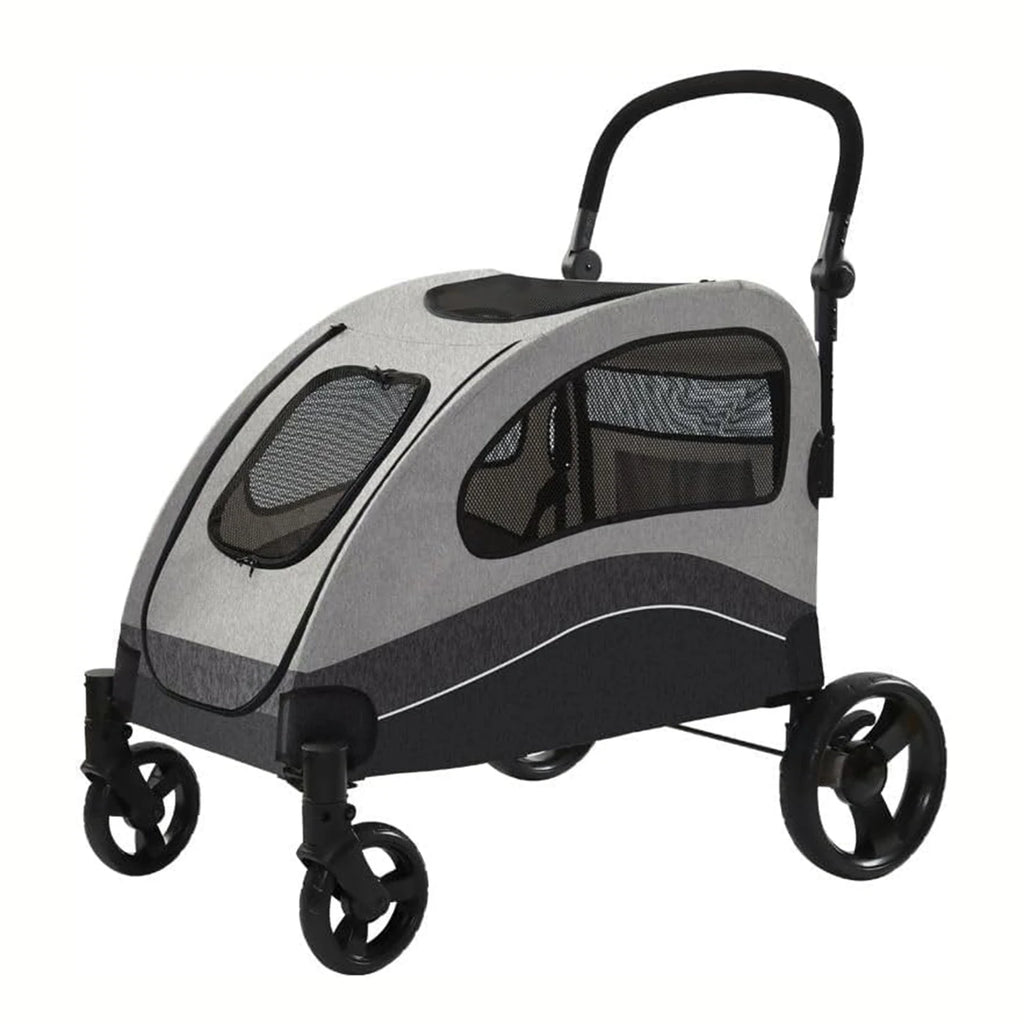 Dog Buggy Stroller Dog Box Transport Foldable Cat Stroller 360° Wear-resistant Rubber Wheels, Pet Wagon with Breathable Mesh