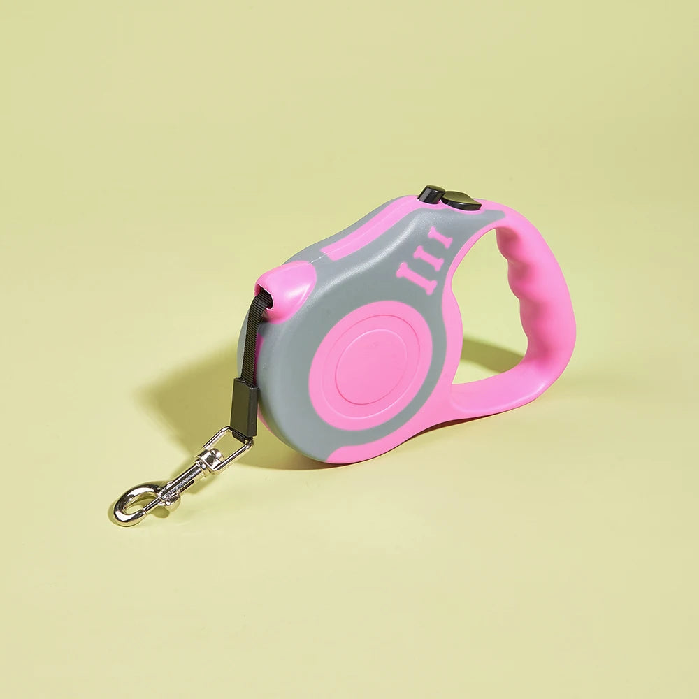 Trela Retrátil para Cão — 3m ou 5m, Nylon Resistente