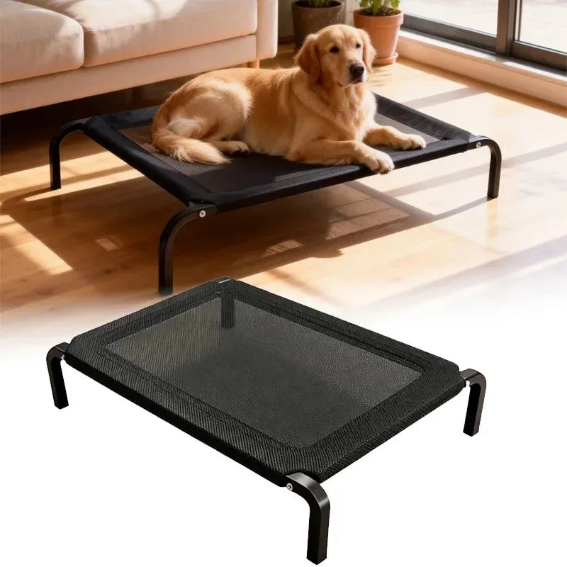 Cama Elevada Dobrável para Cão — Todas as Estações, Interior e Exterior