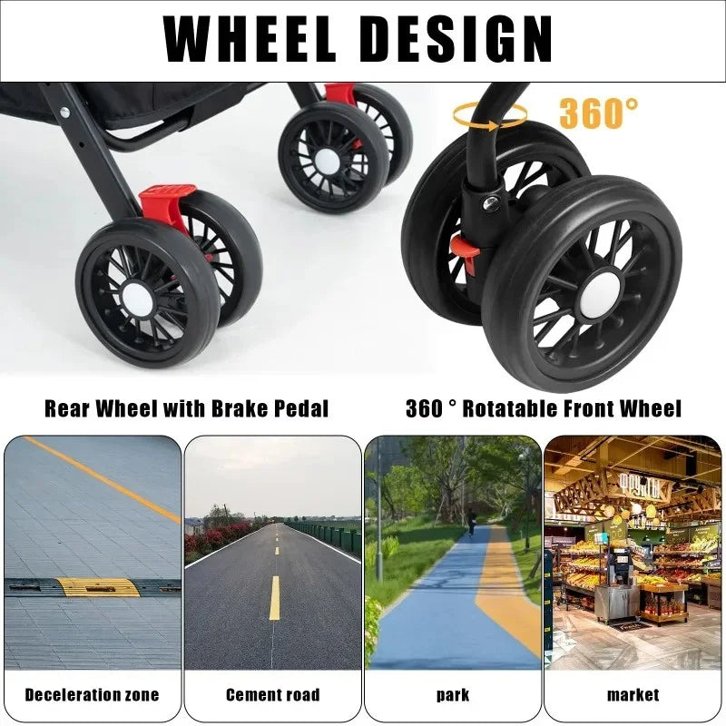Pet cart, baby cart, small pet cart, lightweight and foldable, suitable for outdoor travel, dog and cat supplies