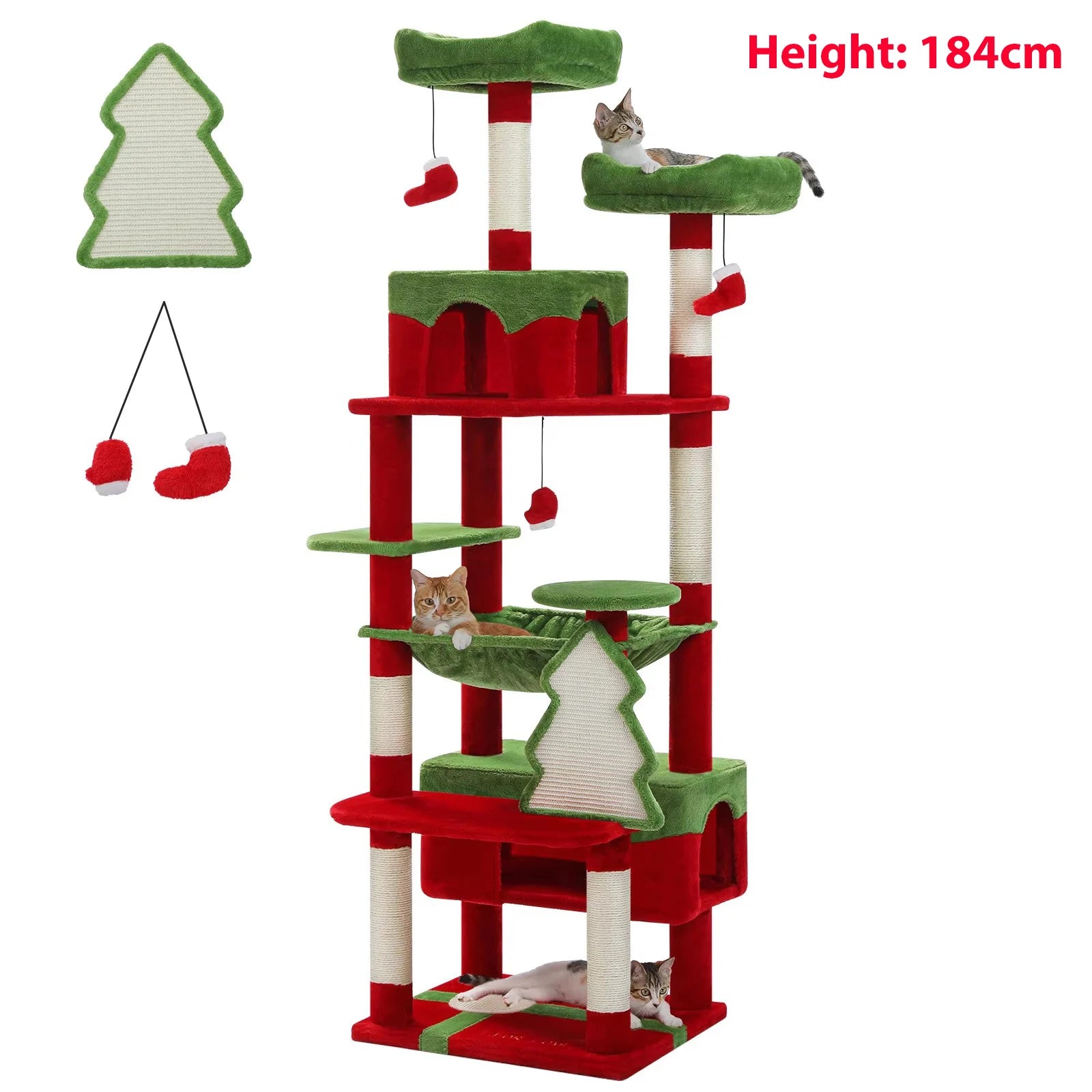 Arranhador Torre para Gato Multi-Nível com Rede e Hammock — Grande
