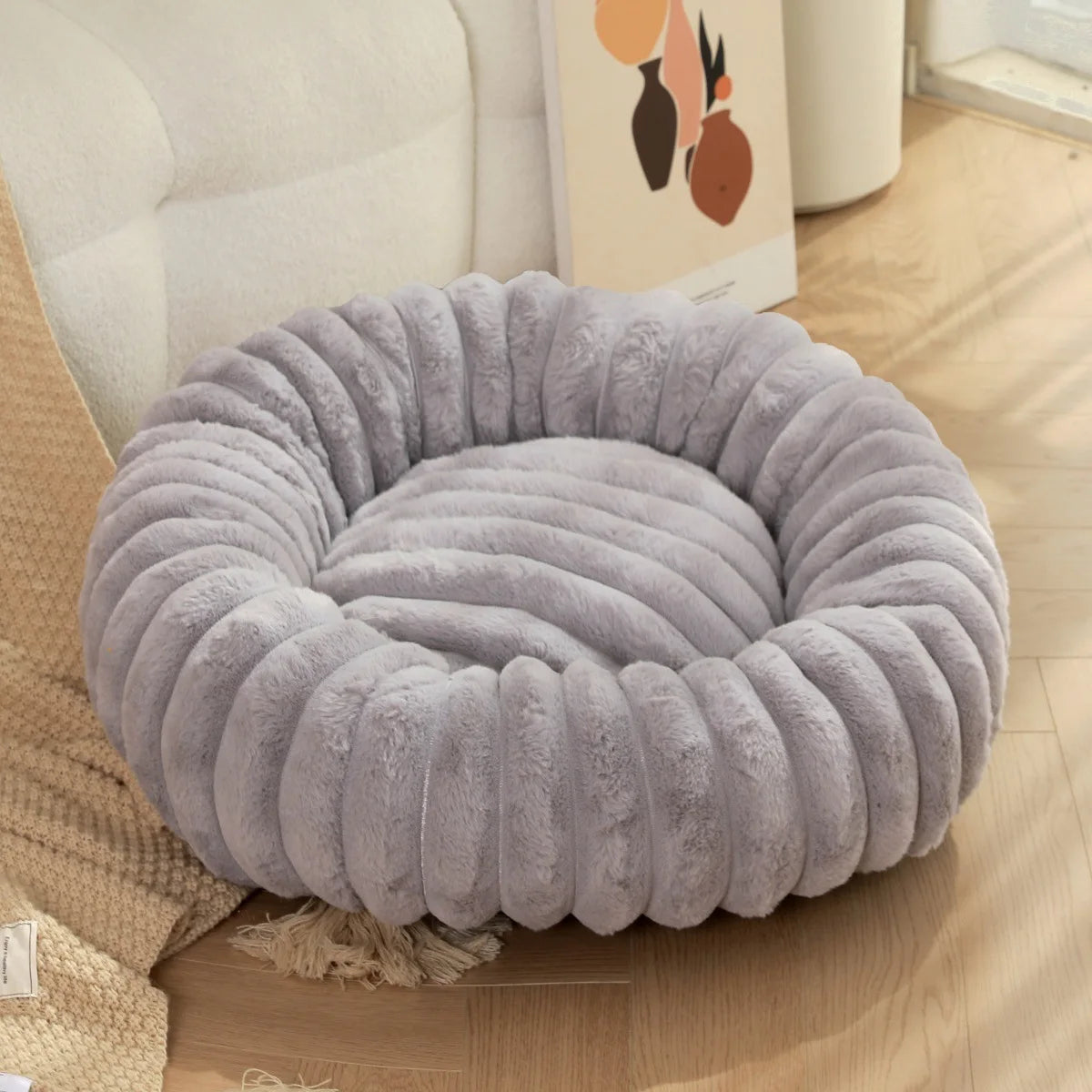 Cama Redonda para Cão Grande e Gato — Lavável e Quente