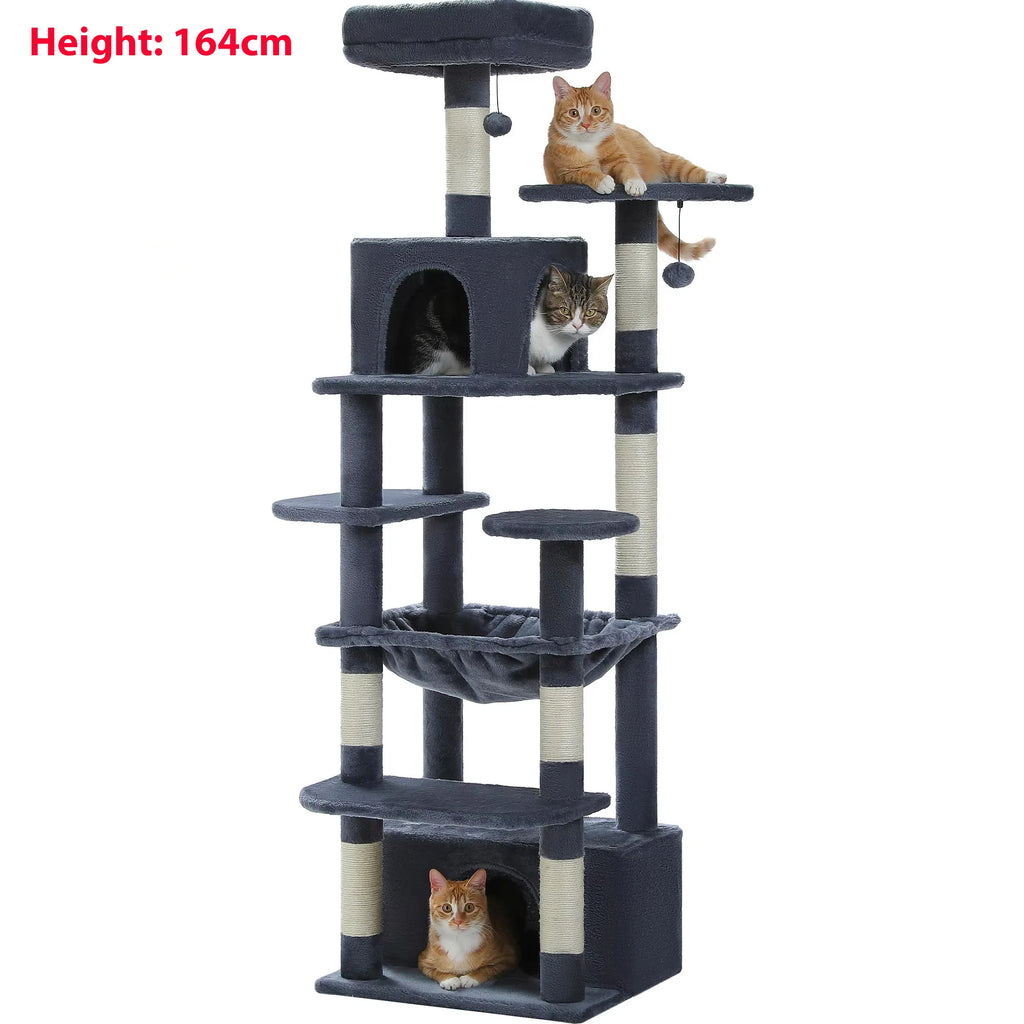 Arranhador Torre para Gato Multi-Nível com Rede e Hammock — Grande