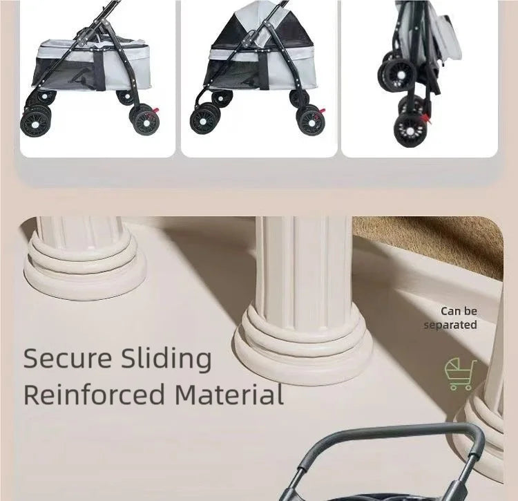 Pet cart, baby cart, small pet cart, lightweight and foldable, suitable for outdoor travel, dog and cat supplies