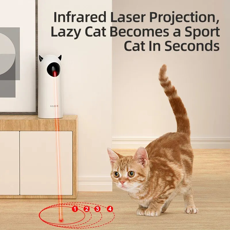 Brinquedo Interativo com Laser LED para Gato ROJECO — Automático e Manual