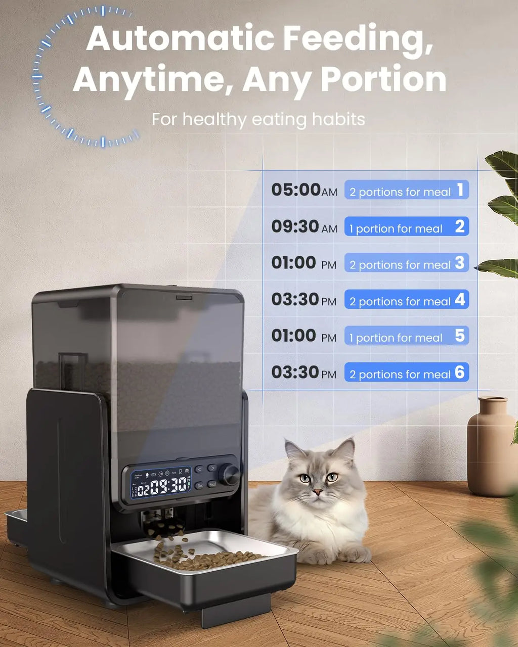 Alimentador Automático 5G WiFi para 2 Gatos — 2 Tigelas e 5L de Capacidade