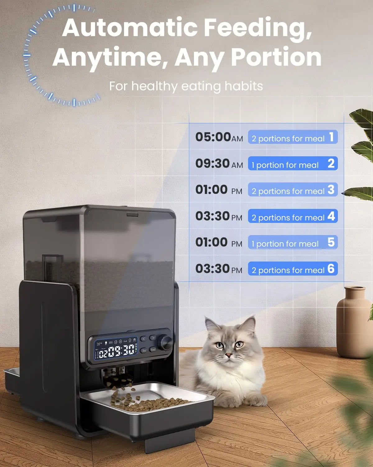 Alimentador Automático 5G WiFi para 2 Gatos — 2 Tigelas e 5L de Capacidade