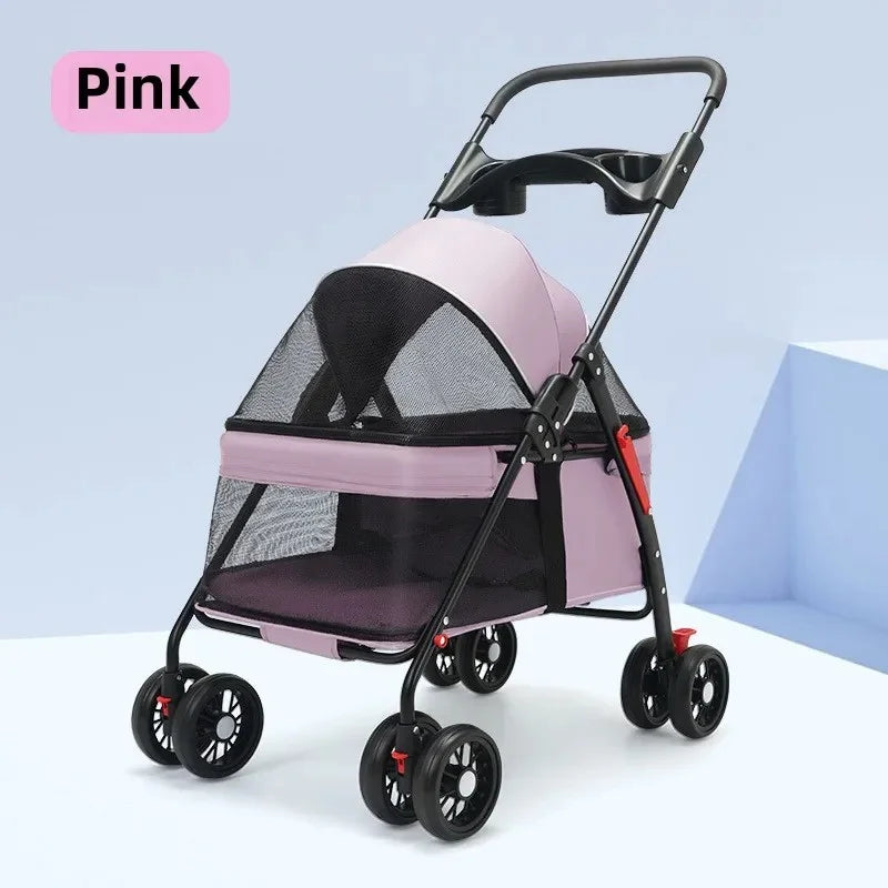 Pet cart, baby cart, small pet cart, lightweight and foldable, suitable for outdoor travel, dog and cat supplies