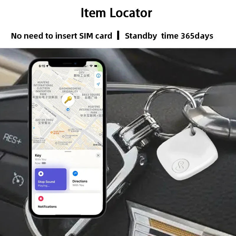 Mini Pet Bluetooth Tracker, Anti-Lost GPS Locator for Cat Dog, Smart Pet Finder Device Compatible with IOS Android & Find My App