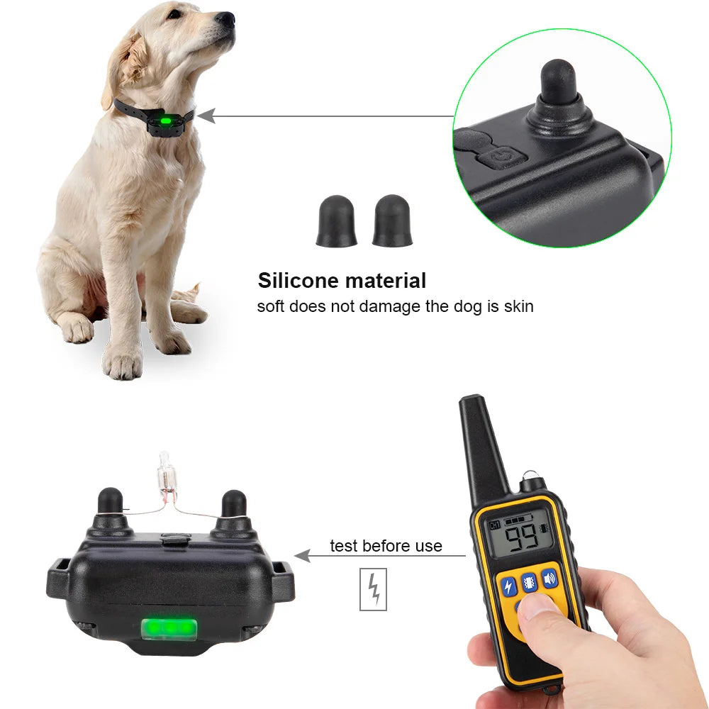 Coleira Anti-Latido Elétrica para Cão — Controlo Remoto, Recarregável e Impermeável