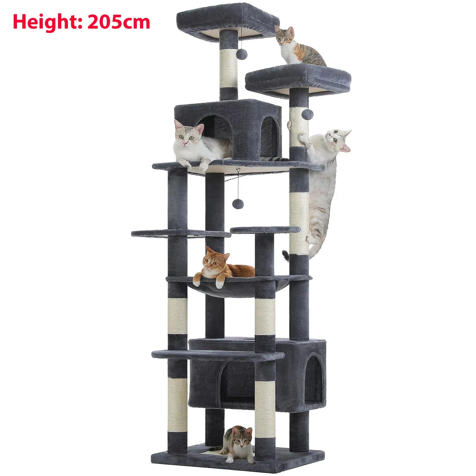 Arranhador Torre para Gato Multi-Nível com Rede e Hammock — Grande