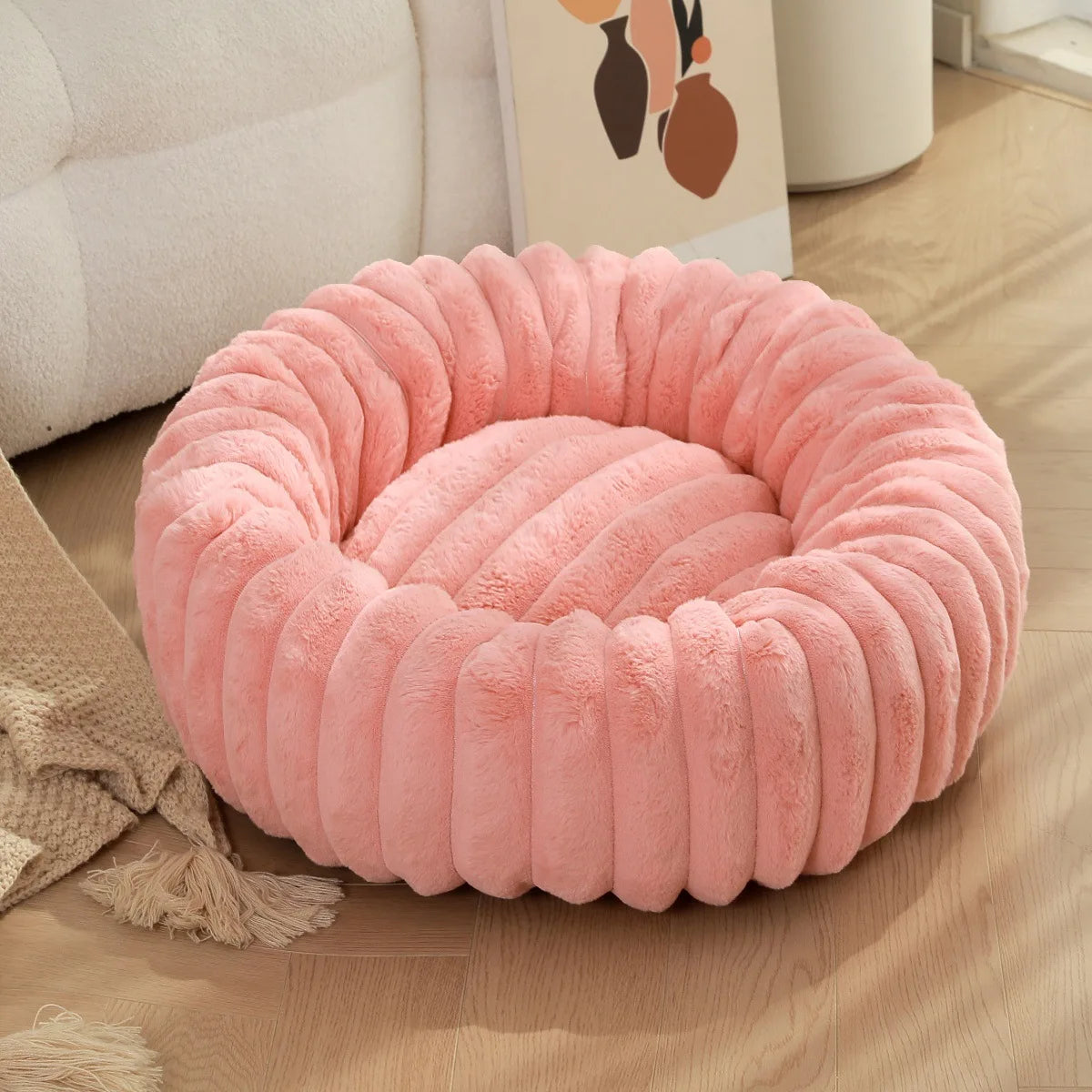 Cama Redonda para Cão Grande e Gato — Lavável e Quente