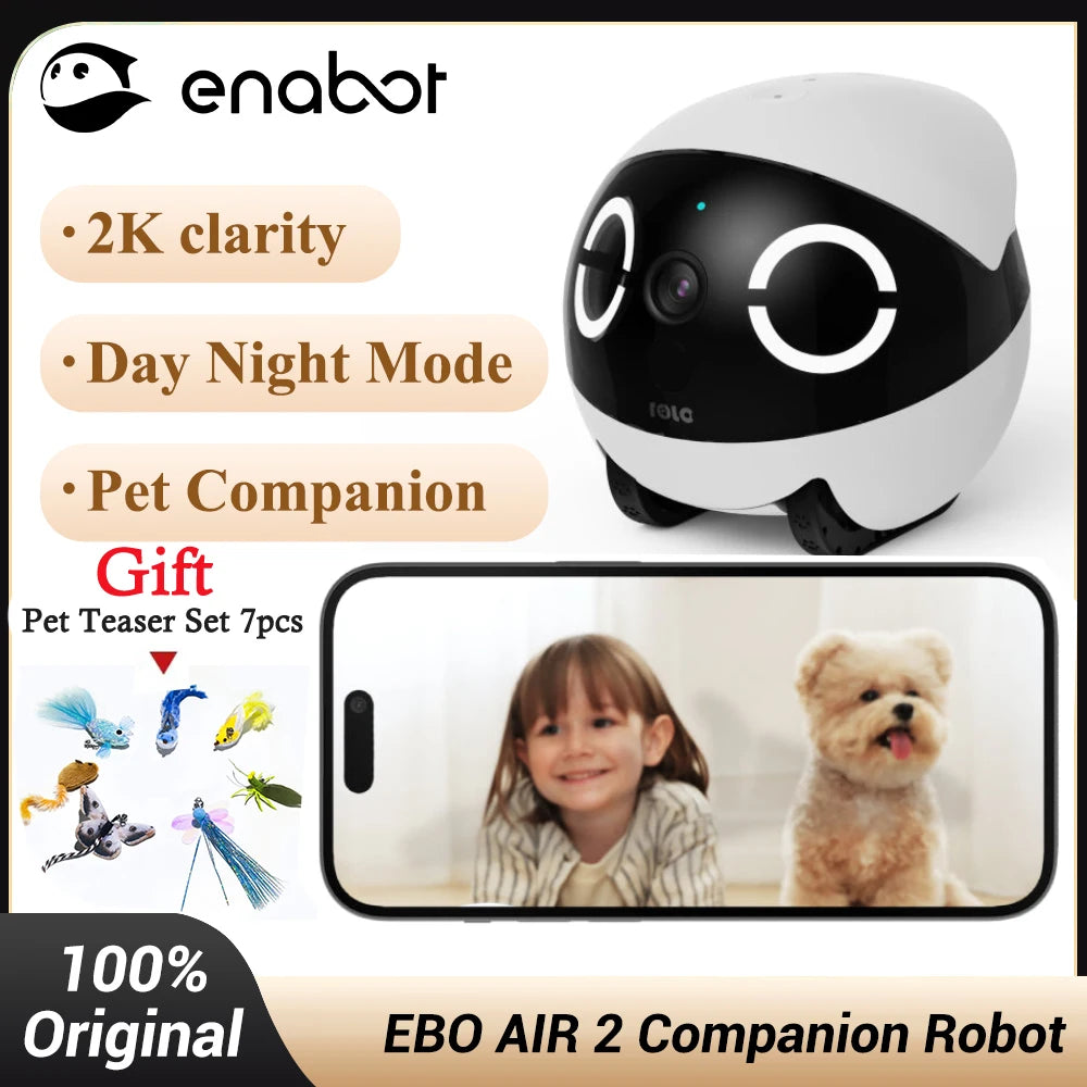 Enabot EBO AIR 2 Companion Robot 2K Home Security Pet Camera Night Vison Wireless APP Remote Control for Dog Cat Baby
