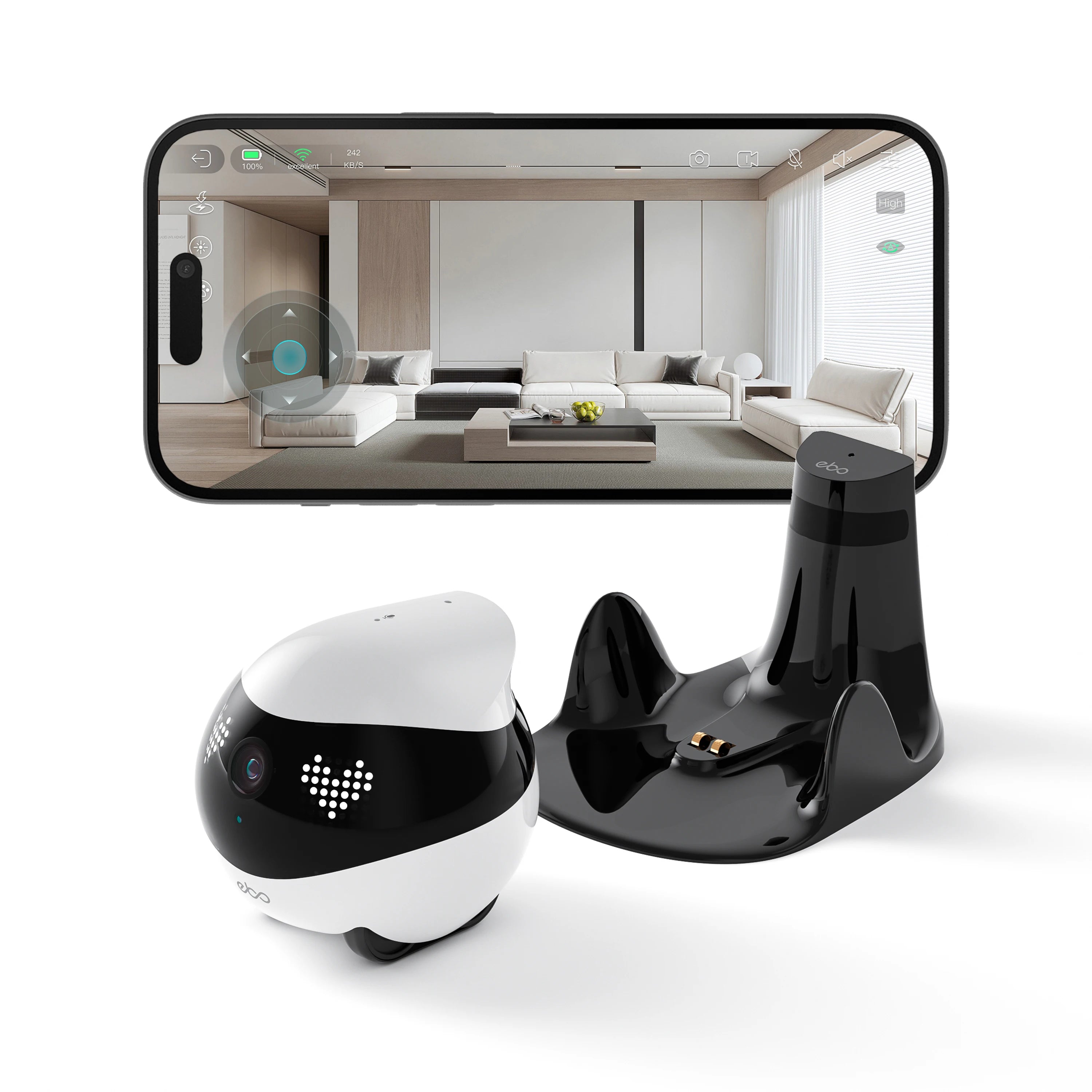Enabot EBO AIR 2 Companion Robot 2K Home Security Pet Camera Night Vison Wireless APP Remote Control for Dog Cat Baby