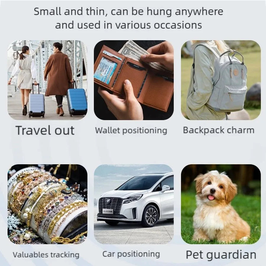 Mini Pet Bluetooth Tracker, Anti-Lost GPS Locator for Cat Dog, Smart Pet Finder Device Compatible with IOS Android & Find My App