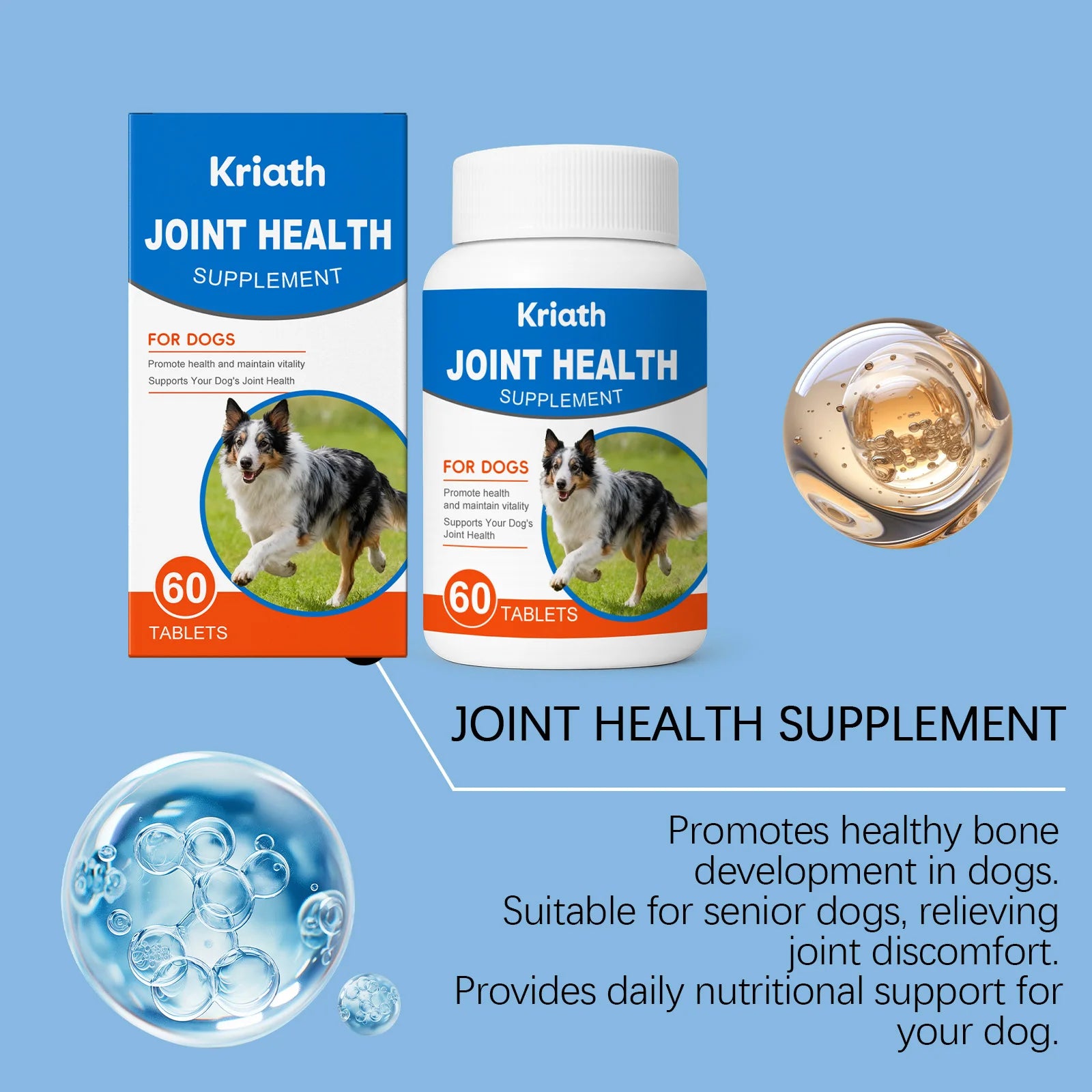 Dog Joint Care Supplement Tablets Nourishing Joint Enhance Flexibility Protect Cartilage Relieve Discomfort Dog Joint Care Agent