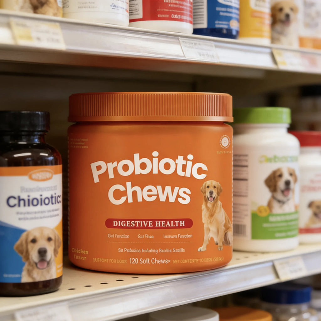 Dog Probiotic Chews  Digestive Health Support Chicken Flavor 120 Count Soft Chews Gut & Immune Support Supplement for Dogs