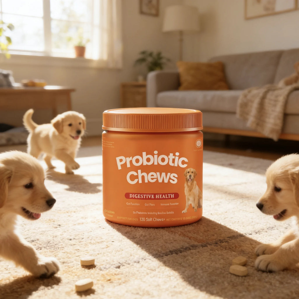 Dog Probiotic Chews  Digestive Health Support Chicken Flavor 120 Count Soft Chews Gut & Immune Support Supplement for Dogs