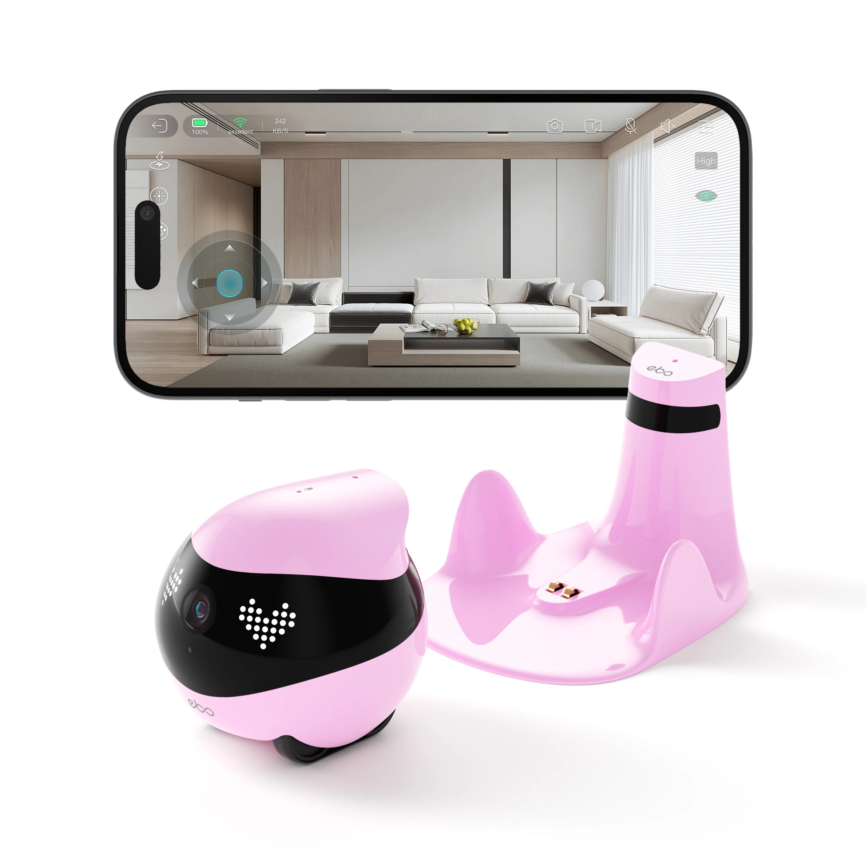 Enabot EBO AIR 2 Companion Robot 2K Home Security Pet Camera Night Vison Wireless APP Remote Control for Dog Cat Baby