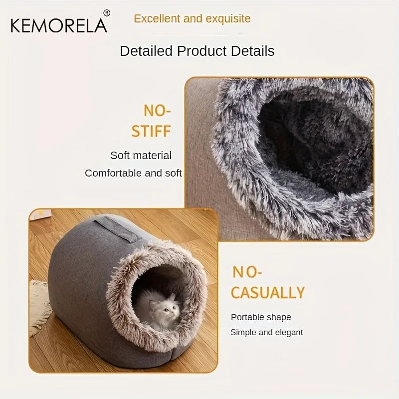 Cama Portátil para Gato KEMORELA — Quente e com Pega