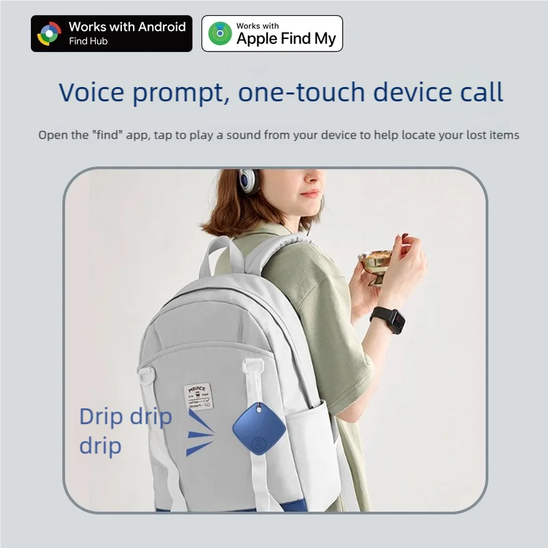 Mini Pet Bluetooth Tracker, Anti-Lost GPS Locator for Cat Dog, Smart Pet Finder Device Compatible with IOS Android & Find My App