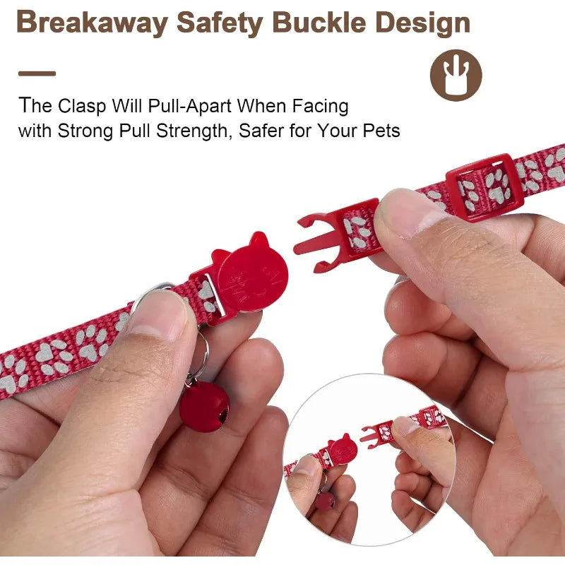 Pet Airtag Tracking Collar Reflective Cat Collar with Breakaway Safety Buckle Mini Tracker Device for Kitten Dog Compatible IOS
