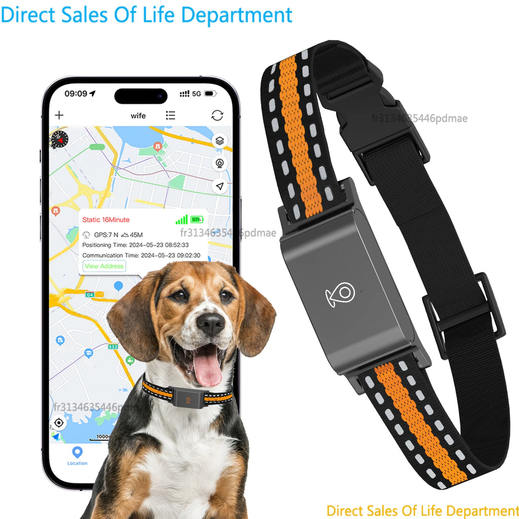 IP67 Waterproof 4G GPS Tracker for Dogs Cats Mini Real Time Anti Lost Pet Locator Smart Collar with App Control