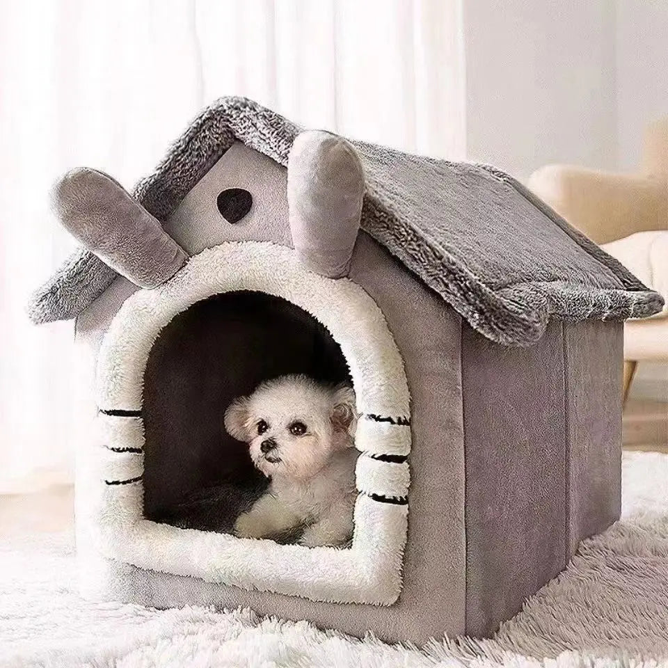 Cama Casota para Cães e Gatos — Quente, Lavável, para Todas as Estações