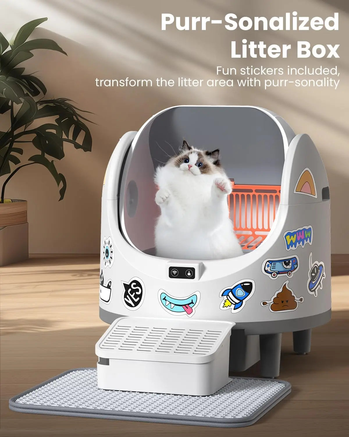 Caixa de Areia Autolimpante para Gato — Controlo por WiFi e App