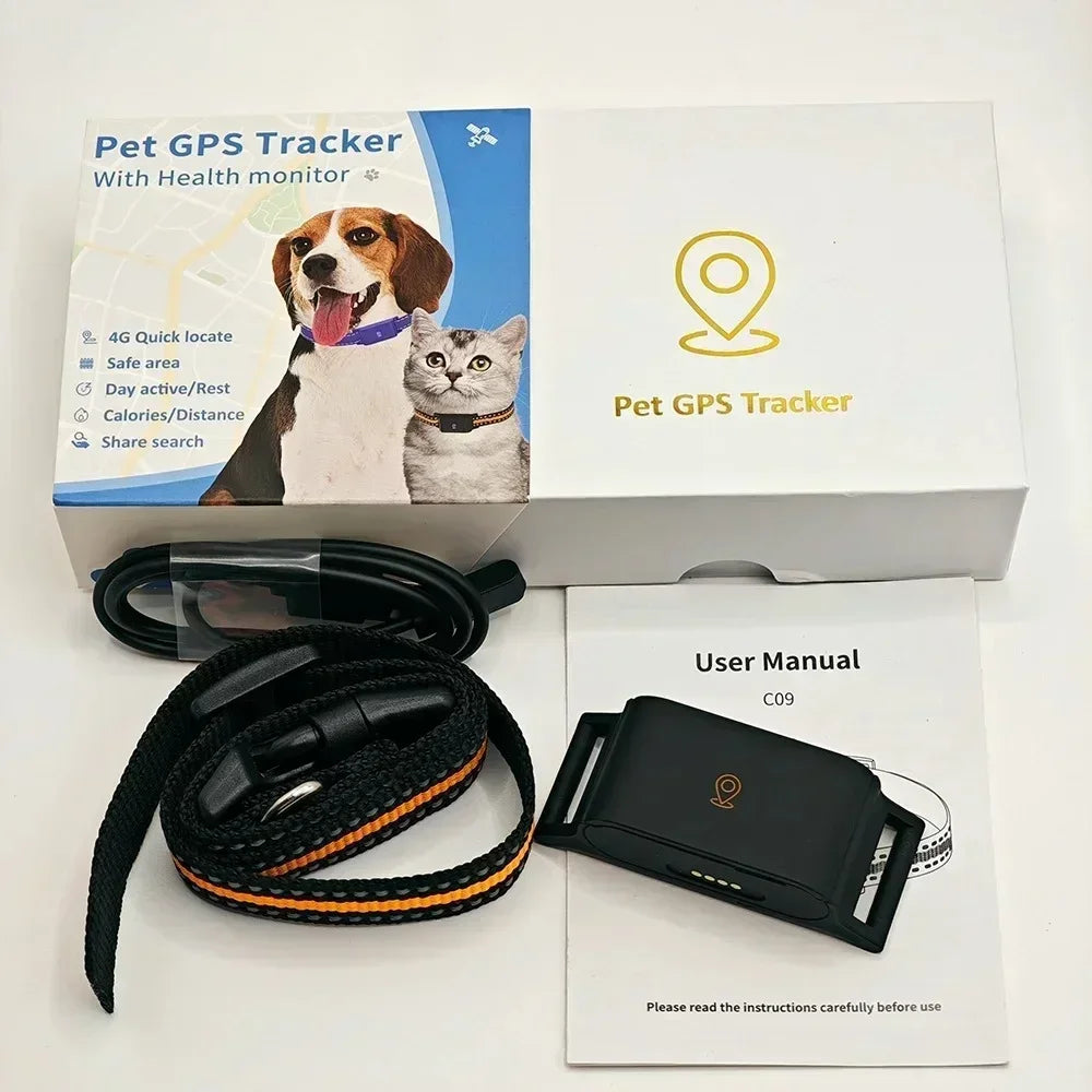 IP67 Waterproof 4G GPS Tracker for Dogs Cats Mini Real Time Anti Lost Pet Locator Smart Collar with App Control
