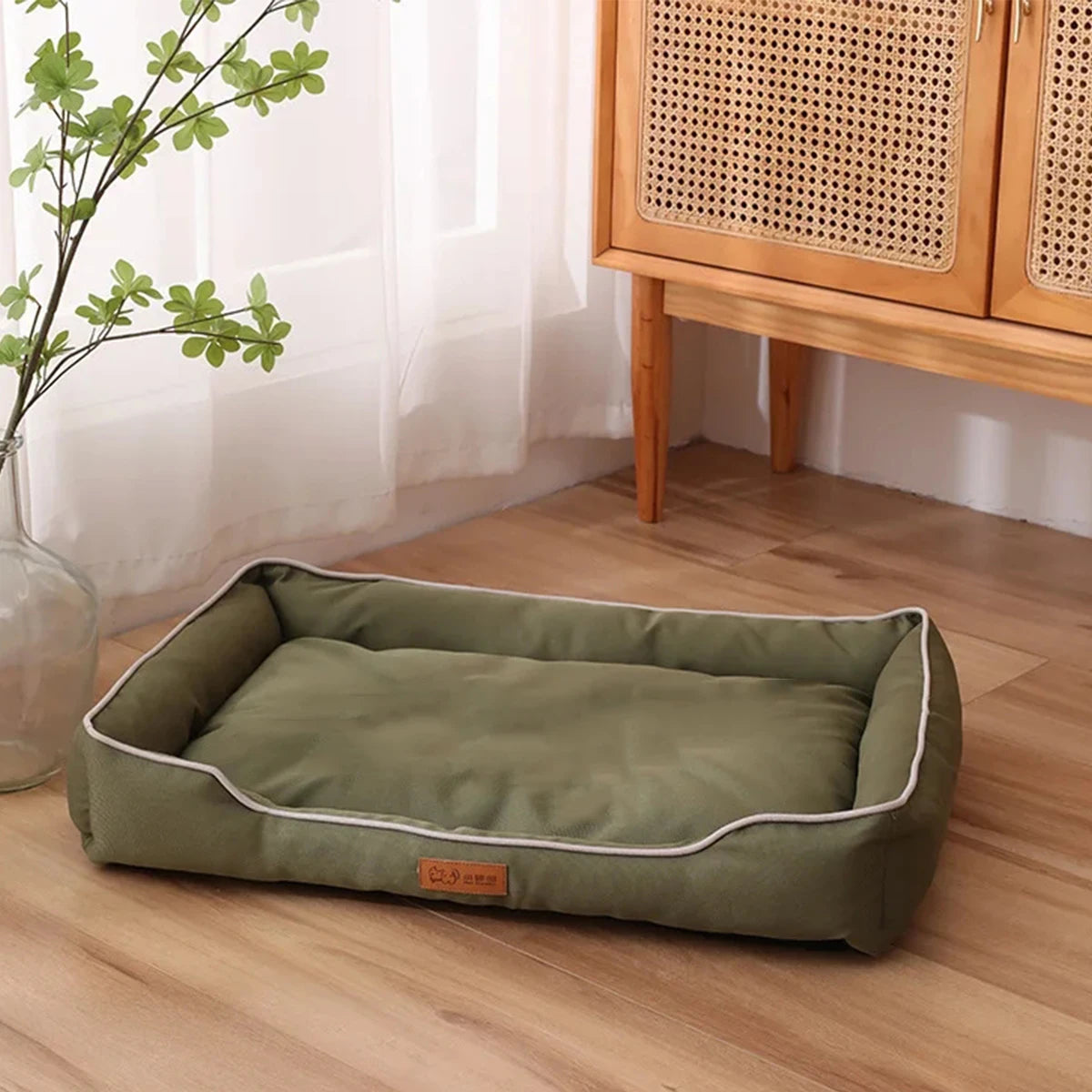 Cama Quadrada para Cão Grande — Todas as Estações, Resistente e Impermeável