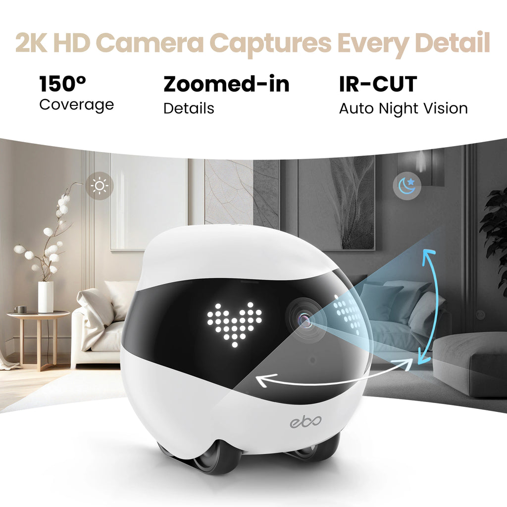 Enabot EBO AIR 2 Companion Robot 2K Home Security Pet Camera Night Vison Wireless APP Remote Control for Dog Cat Baby