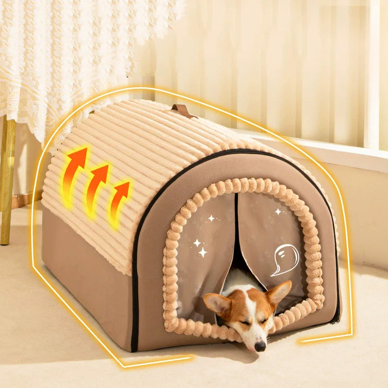 Cama Sofá de Inverno para Cão e Gato — Quente e Dobrável