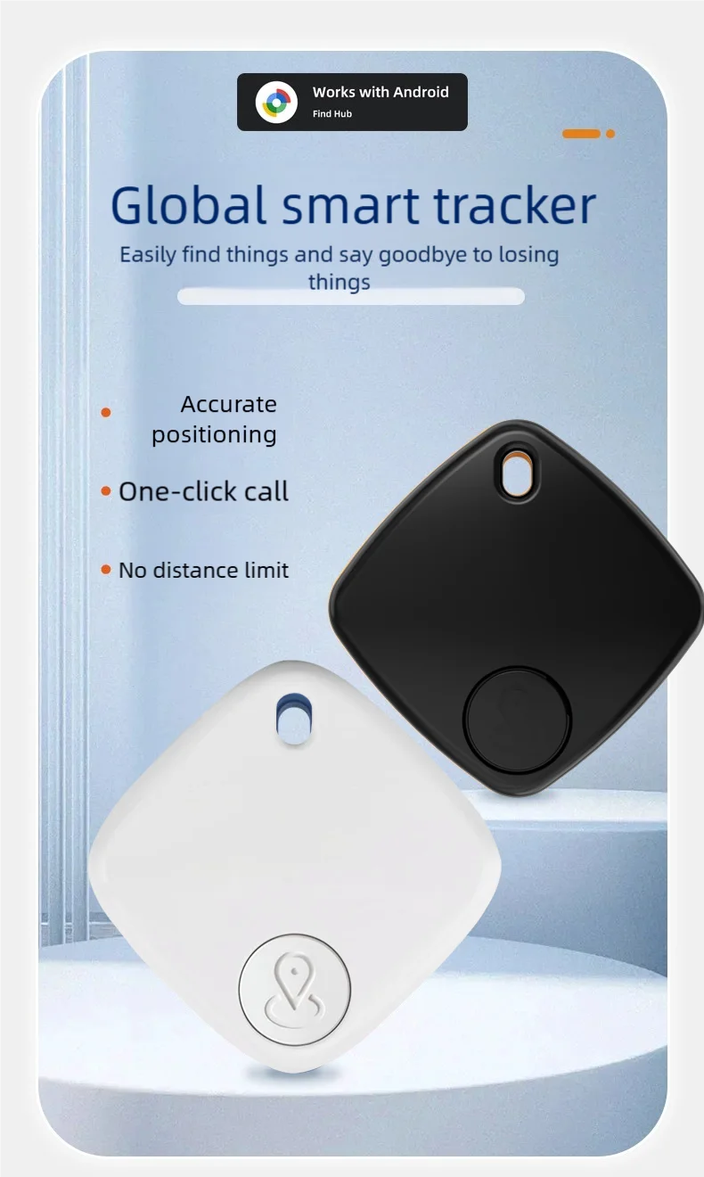 Mini Pet Bluetooth Tracker, Anti-Lost GPS Locator for Cat Dog, Smart Pet Finder Device Compatible with IOS Android & Find My App