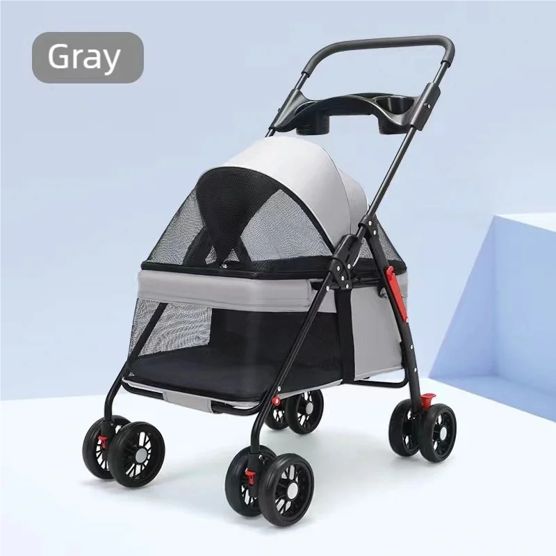 Pet cart, baby cart, small pet cart, lightweight and foldable, suitable for outdoor travel, dog and cat supplies