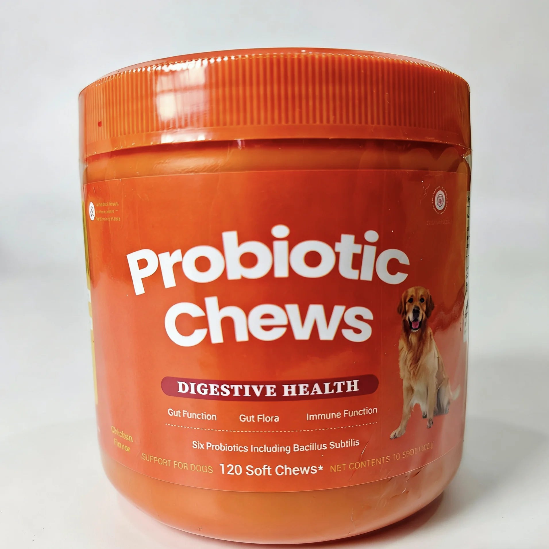 Dog Probiotic Chews  Digestive Health Support Chicken Flavor 120 Count Soft Chews Gut & Immune Support Supplement for Dogs