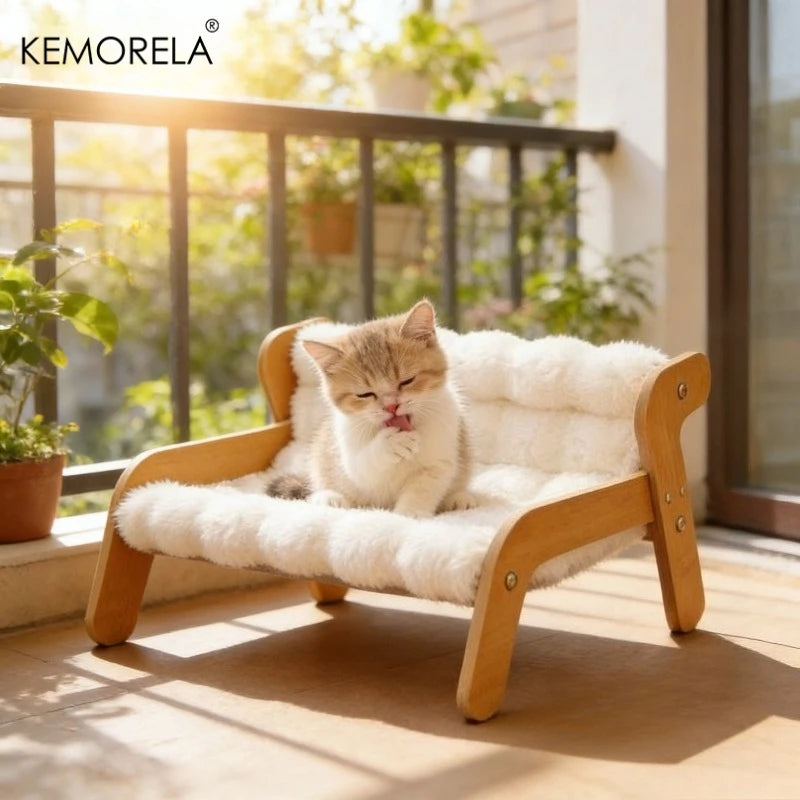 Sofá de Pelúcia para Gato KEMORELA — Removível e Fácil de Limpar