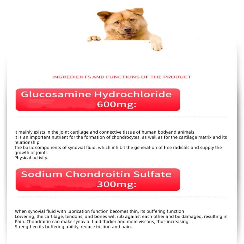 MAXIMUM STRENGTH Reduce Joint Aging, 180 pcs/bottle Cosequin DS Plus MSM Joint Health Supplement For Dogs